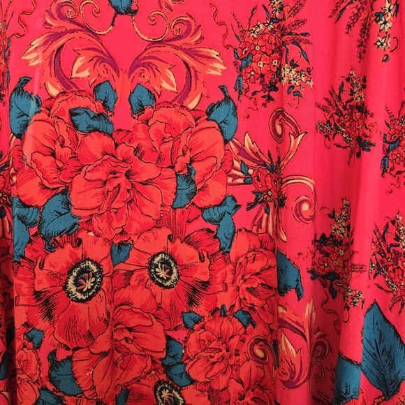Free People Yara Hot Pink and Blue Floral Dress - Picture 4 of 4